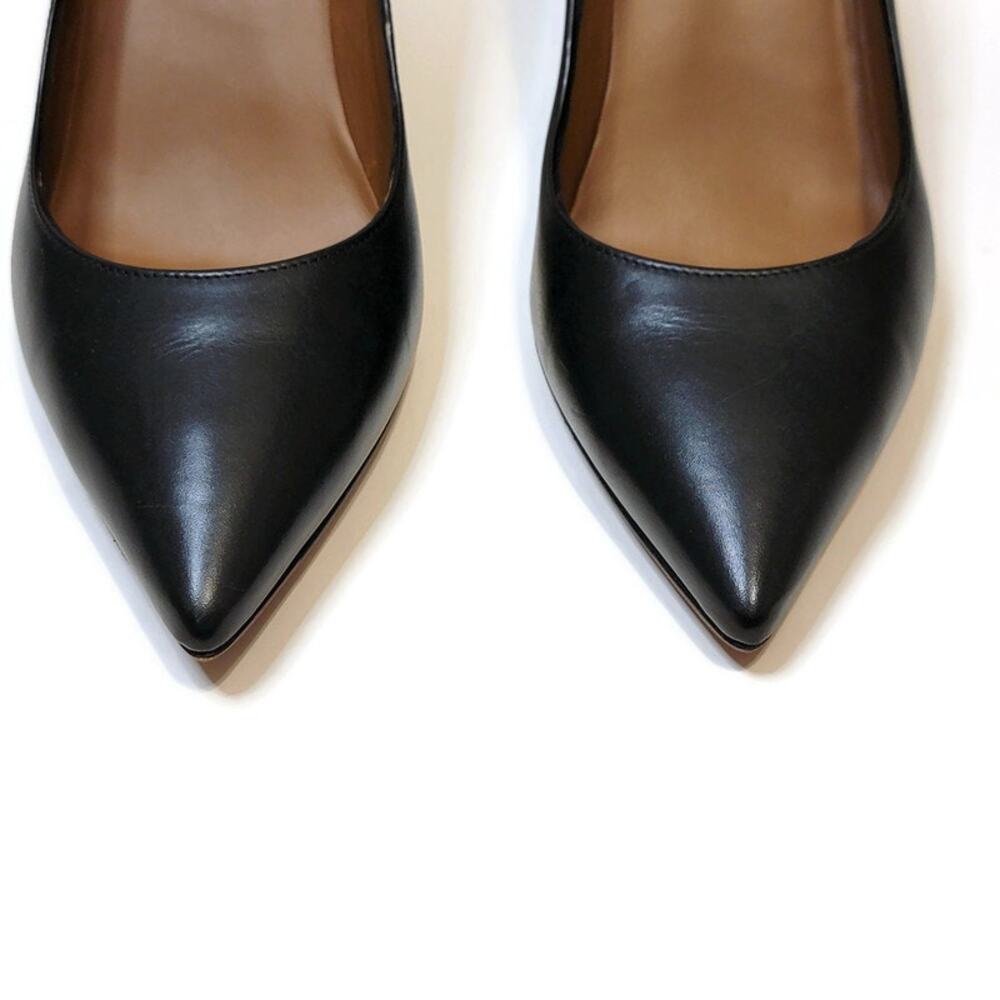 Aquatalia Peony Black Leather Pointed Toe Pumps Made in Italy Size 7 - Picture 7 of 15